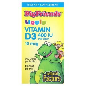 Natural Factors Big Friends Liquid Vitamin D3 10 mcg (400 IU) 15ml