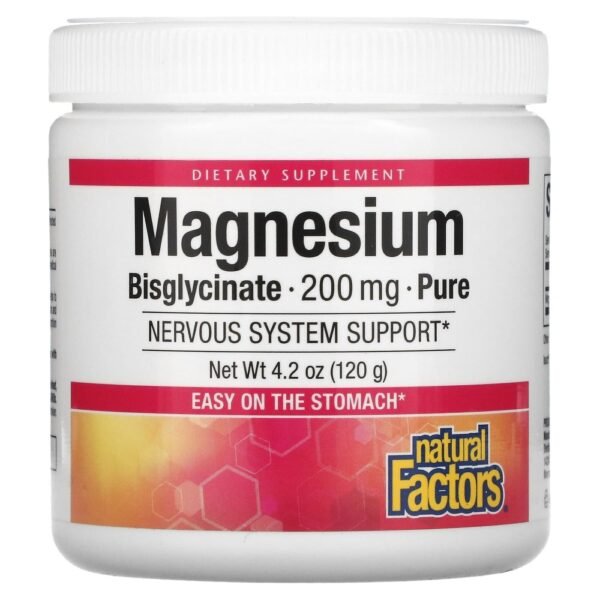 Natural Factors Magnesium Bisglycinate Pure 200 mg 120g