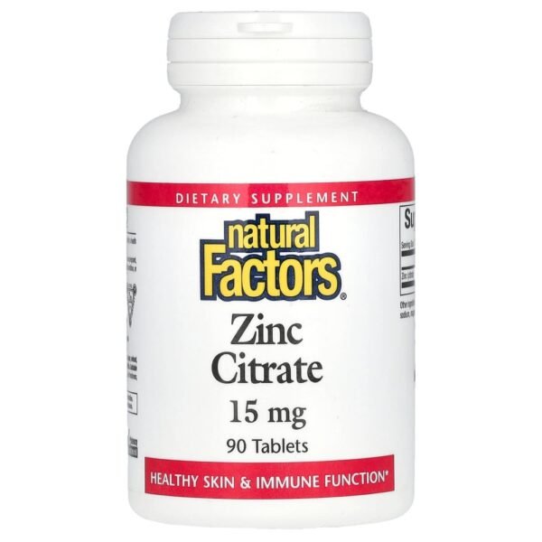 Natural Factors Zinc Citrate 15 mg 90 Tablets