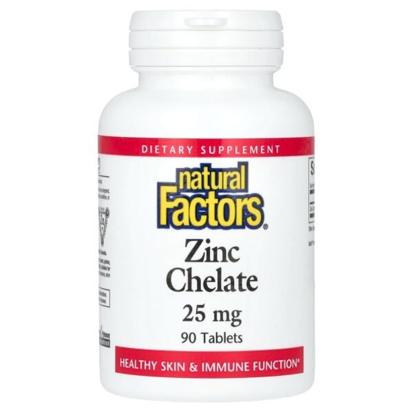 Natural Factors Zinc Chelate 25 mg 90 Tablets