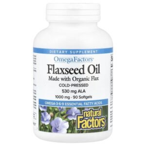 Natural Factors OmegaFactors Flaxseed Oil 1000 mg 90 Softgels