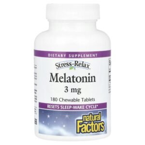 Natural Factors Stress-Relax Melatonin 3 mg  180 Chewable Tablets