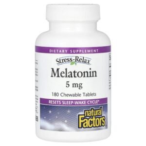 Natural Factors Stress-Relax Melatonin 5 mg 180 Chewable Tablets