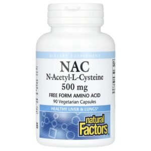 Natural Factors NAC N-Acetyl-L Cysteine 500 mg 90 Vegetarian  Capsules