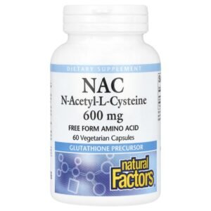 Natural Factors NAC N-Acetyl-L-Cysteine 600 mg 60 Vegetarian Capsules