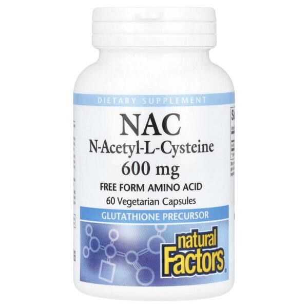 Natural Factors NAC N-Acetyl-L-Cysteine 600 mg 60 Vegetarian Capsules
