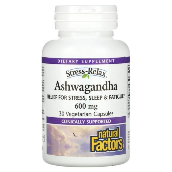 Natural Factors Stress-Relax Ashwagandha 600 mg 30 Vegetarian Capsules