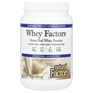 Natural Factors Whey Factors Grass Fed Whey Protein Natural French Vanilla 340g