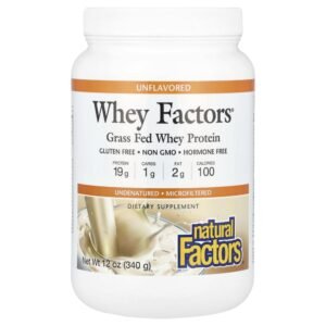 Natural Factors Whey Factors Grass Fed Whey Protein Unflavored 340g