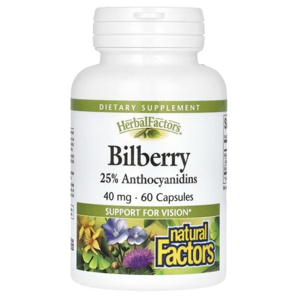 Natural Factors Bilberry 40 mg 60 Capsules