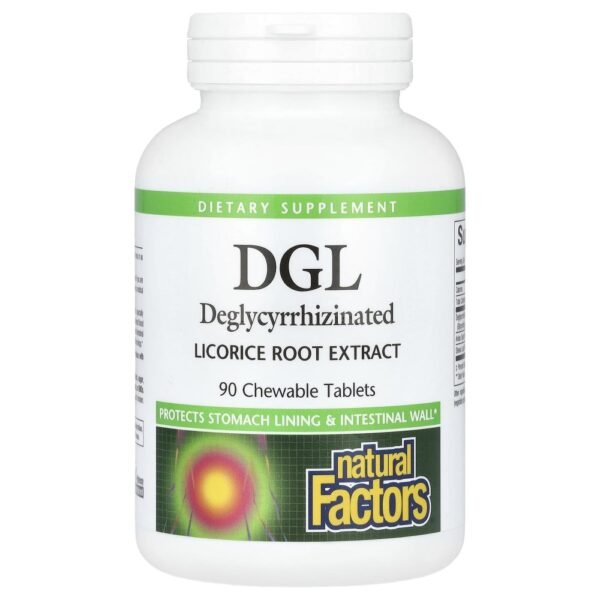 Natural Factors DGL Deglycyrrhizinated Licorice Root Extract 90 Chewable Tablets