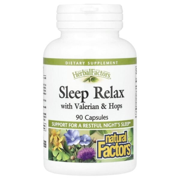 Natural Factors Herbal Factors® Sleep Relax with Valerian & Hops 90 Capsules