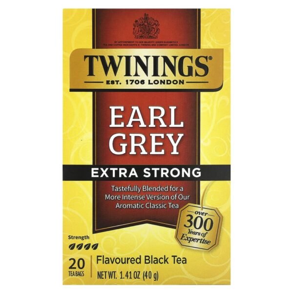 Twinings Black Tea Earl Grey Extra Strong 20 Tea Bags 40g