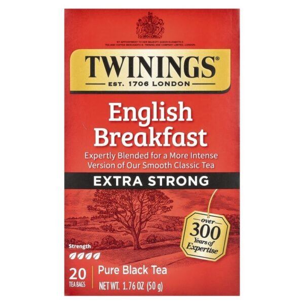 Twinings Pure Black Tea English Breakfast Extra Strong 20 Tea Bags 50g