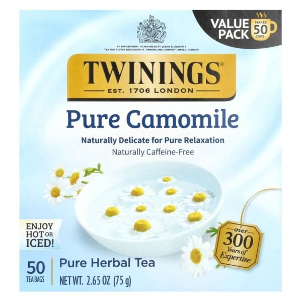 Twinings Pure Herbal Tea Pure Camomile Caffeine Free 50 Tea Bags 75g