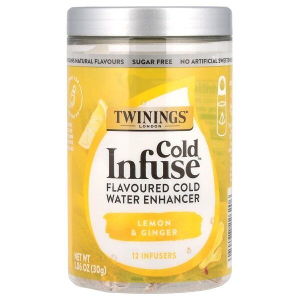 Twinings Cold Infuse™ Flavoured Cold Water Enhancer Lemon & Ginger 12 Infusers 30g