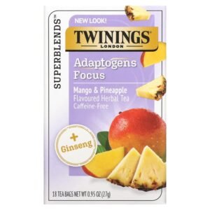 Twinings Adaptogens Focus Herbal Tea Mango & Pineapple Caffeine Free 18 Tea Bags 27g