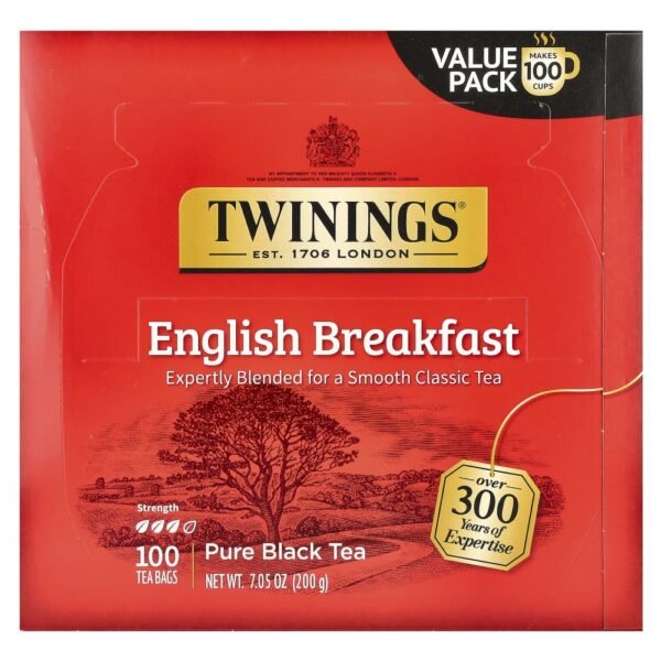Twinings Pure Black Tea English Breakfast 100 Tea Bags 200g