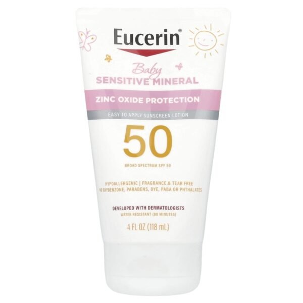 Eucerin Baby Sensitive Mineral Sunscreen Lotion SPF 50 Fragrance Free 118ml