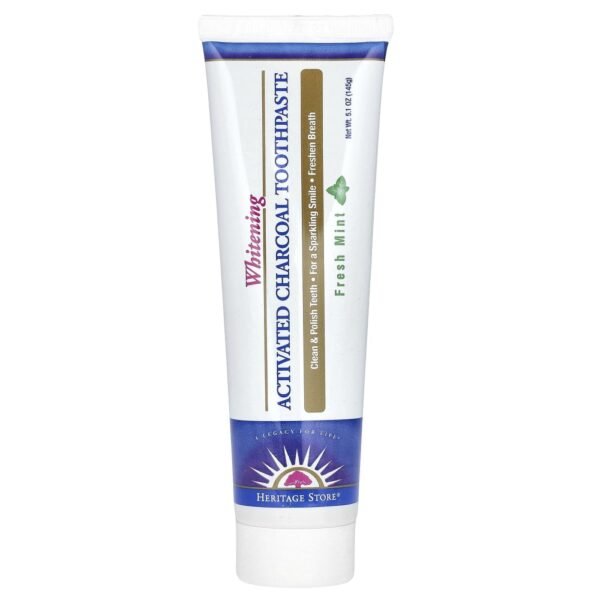 Heritage Store Activated Charcoal Whitening Toothpaste Fresh Mint 145g