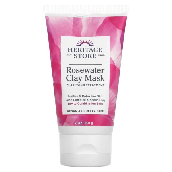 Heritage Store Rosewater Clay Mask Dry To Combination Skin 60g