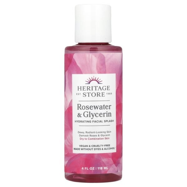 Heritage Store Rosewater & Glycerin Hydrating Facial Splash 118ml
