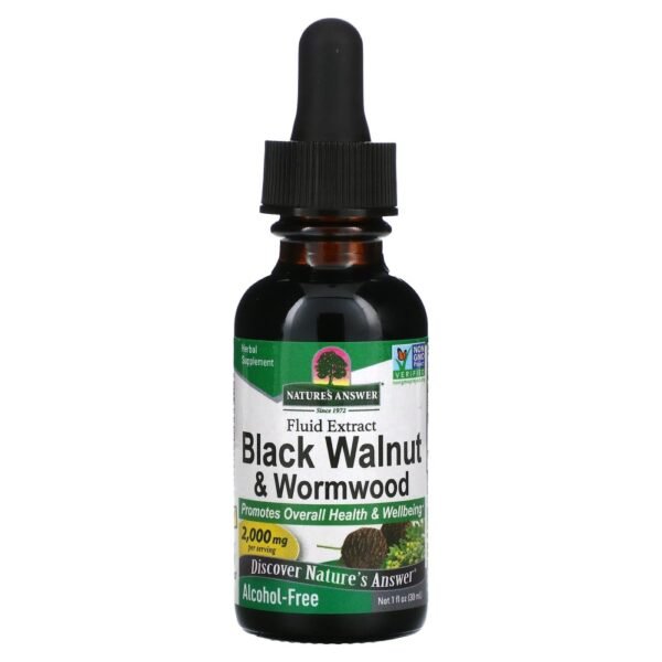 Nature's Answer Black Walnut & Wormwood Fluid Extract Alcohol-Free 2000 mg 30ml