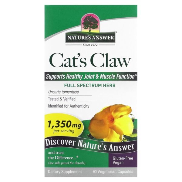 Nature's Answer Cat's Claw 1350 mg 90 Vegetarian Capsules (450 mg per Capsule)