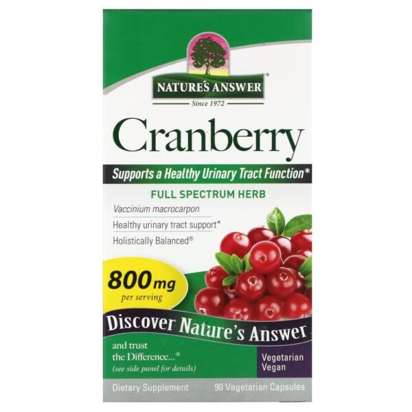 Nature's Answer Cranberry 800 mg 90 Vegetarian Capsules (400 mg per Capsule)