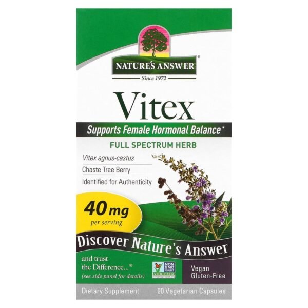 Nature's Answer Vitex Agnus-Castus Chaste Tree Berry 40 mg 90 Vegetarian Capsules