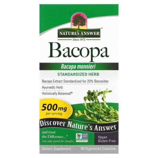 Nature's Answer Bacopa 500 mg 90 Vegetarian Capsules