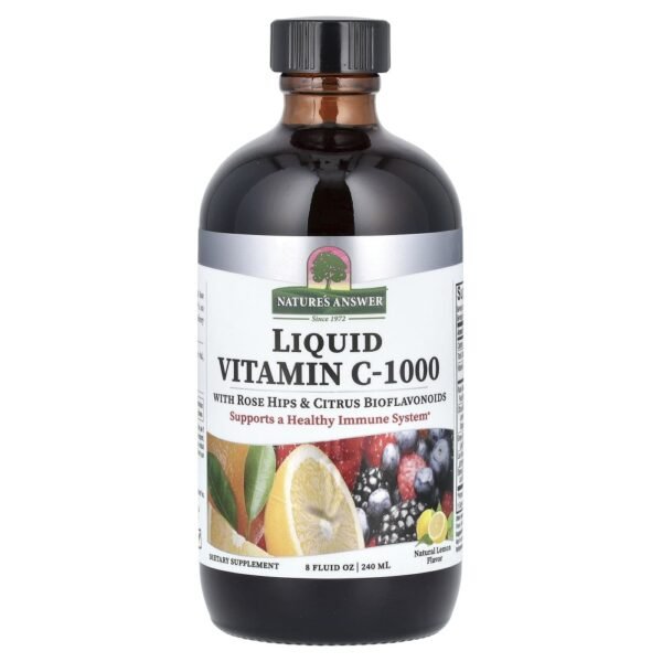 Nature's Answer Liquid Vitamin C-1000 with Rose Hips & Citrus Bioflavonoids Natural Lemon 240ml