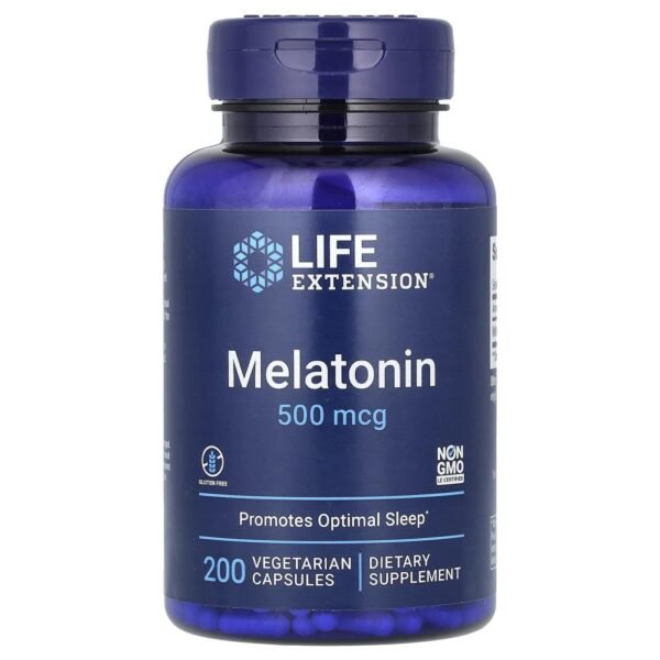 Life Extension Melatonin 500 mcg 200 Vegetarian Capsules