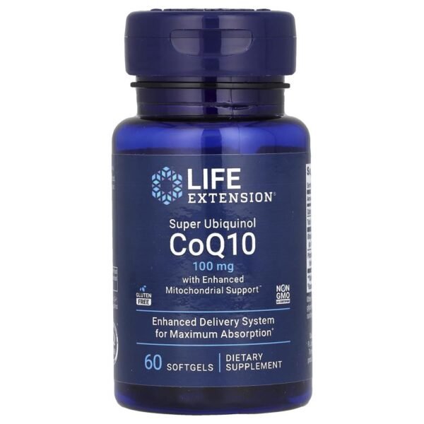 Life Extension Super Ubiquinol CoQ10 with Enhanced Mitochondrial Support 100 mg 60 Softgels