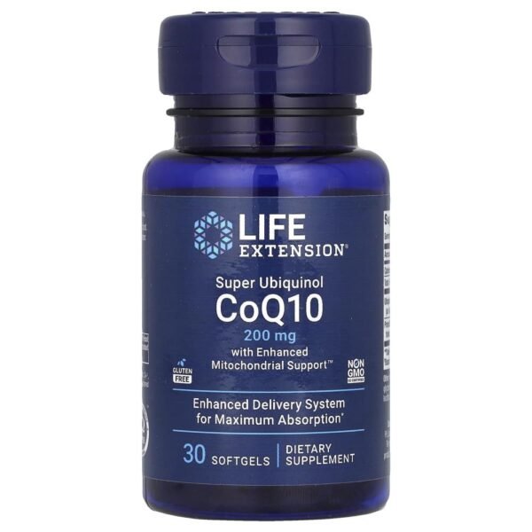 Life Extension Super Ubiquinol CoQ10 with Enhanced Mitochondrial Support 200 mg 30 Softgels