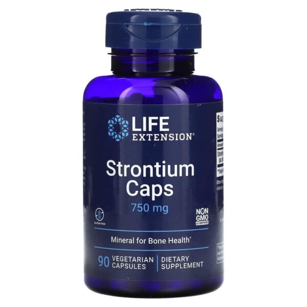 Life Extension Strontium Caps 750 mg 90 Vegetarian Capsules (250 mg per Capsule)