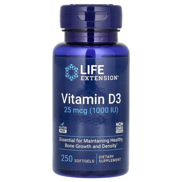 Life Extension Vitamin D3 25 mcg (1000 IU) 250 Softgels
