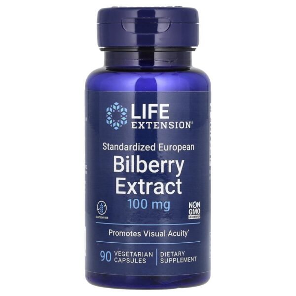Life Extension Standardized European Bilberry Extract 100 mg 90 Vegetarian Capsules
