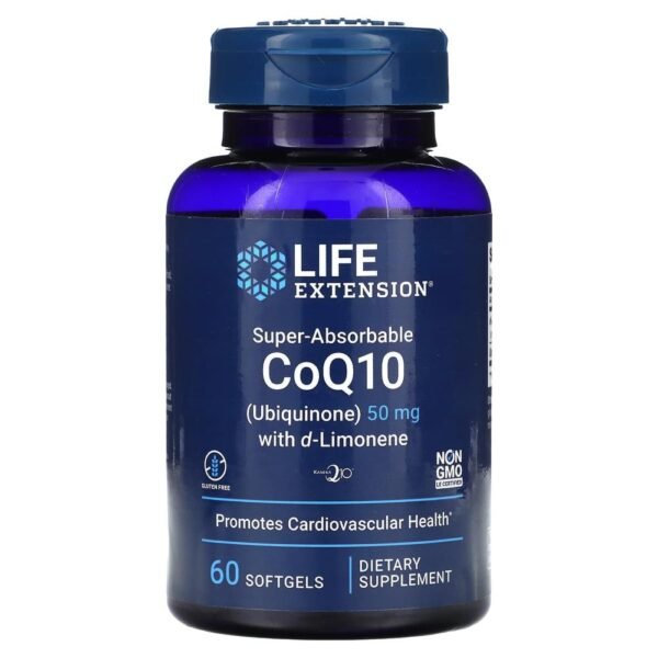 Life Extension Super-Absorbable CoQ10 with d-Limonene 50 mg 60 Softgels