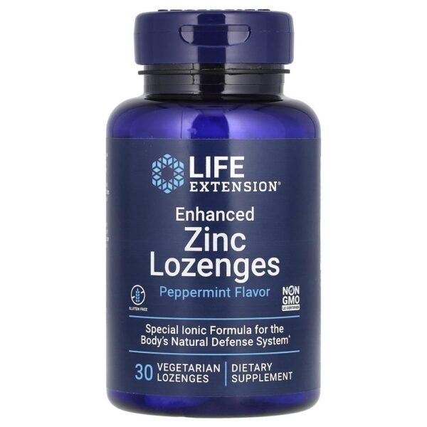 Life Extension Enhanced Zinc Lozenges Peppermint 30 Vegetarian Lozenges
