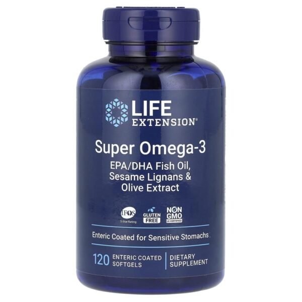 Life Extension Super Omega-3 EPA/DHA Fish Oil 120 Enteric Coated Softgels