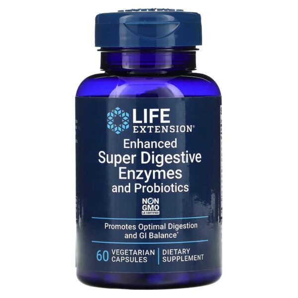 Life Extension Enhanced Super Digestive Enzymes and Probiotics 60 Vegetarian Capsules