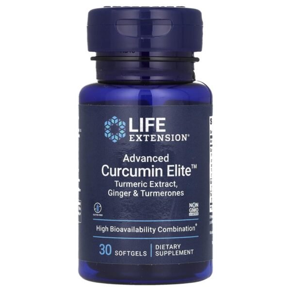 Life Extension Advanced Curcumin Elite Turmeric Extract Ginger & Turmerones 30 Softgels