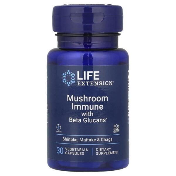Life Extension Mushroom Immune with Beta Glucans 30 Vegetarian Capsules