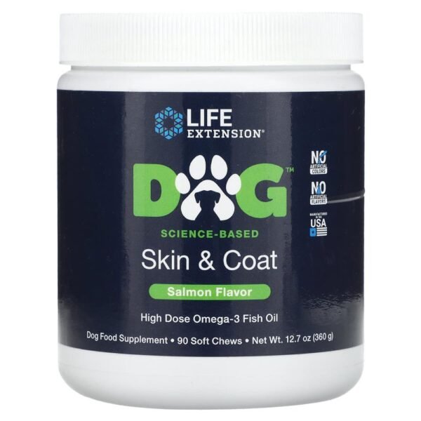Life Extension Dog Skin & Coat Salmon 90 Soft Chews 360g
