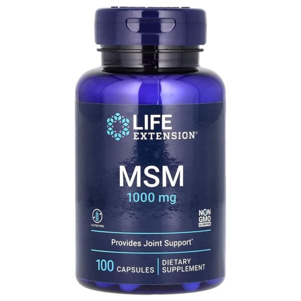 Life Extension MSM 3000 mg 100 Capsules (1000 mg per Capsule)