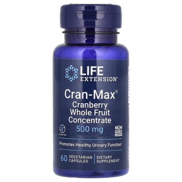 Life Extension Cran-Max Cranberry Whole Fruit Concentrate 500 mg 60 Vegetarian Capsules