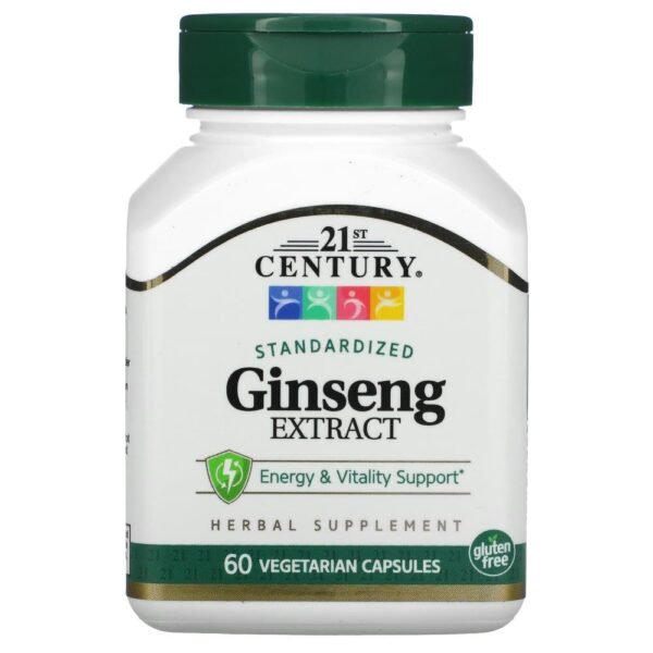 21st Century Standardized Ginseng Extract 60 Vegetarian Capsule