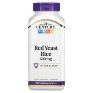 21st Century Red Yeast Rice 600 mg 150 Vegetarian Capsules (300 mg per Capsule)