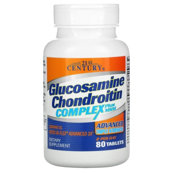 21st Century Glucosamine Chondroitin Complex Plus MSM Advanced Triple Strength 80 Tablets
